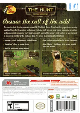 Bass Pro shops - The Hunt - Trophy Showdown box cover back